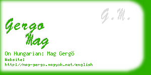 gergo mag business card